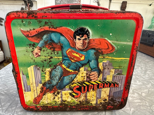 Very rustic Superman 1978 metal lunchbox