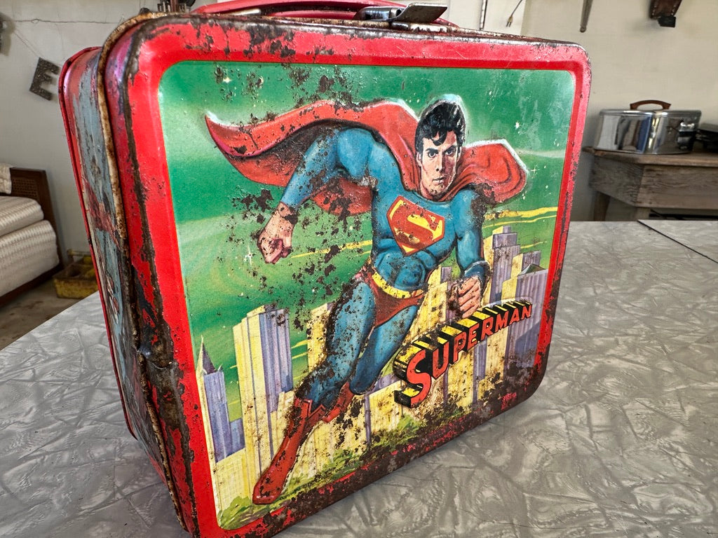 Very rustic Superman 1978 metal lunchbox