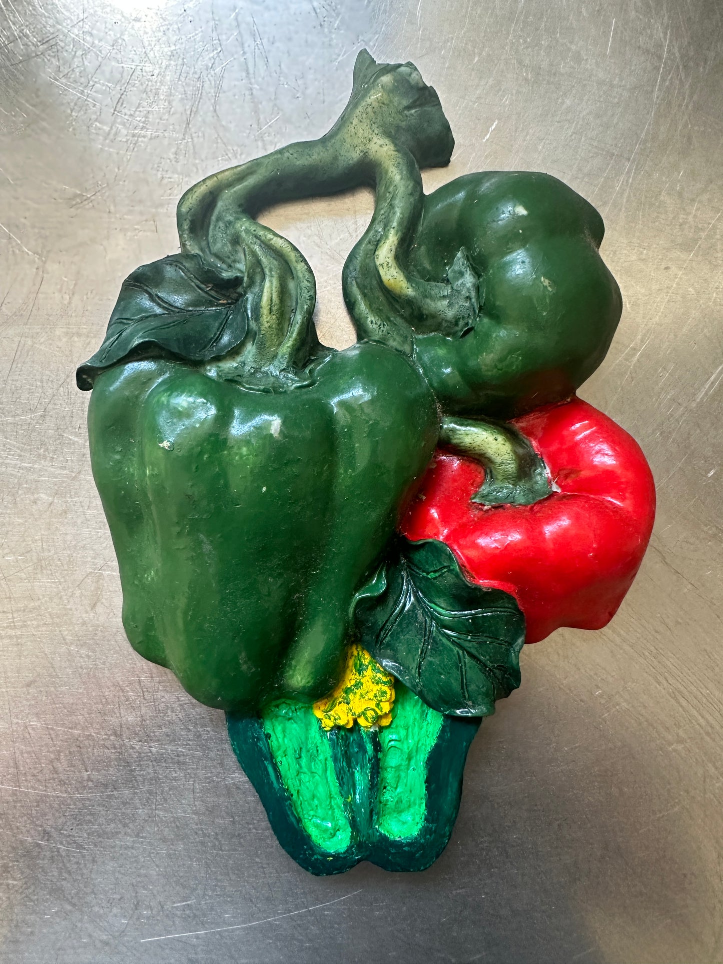 Vintage chalk ware bell pepper kitchen wall hanging