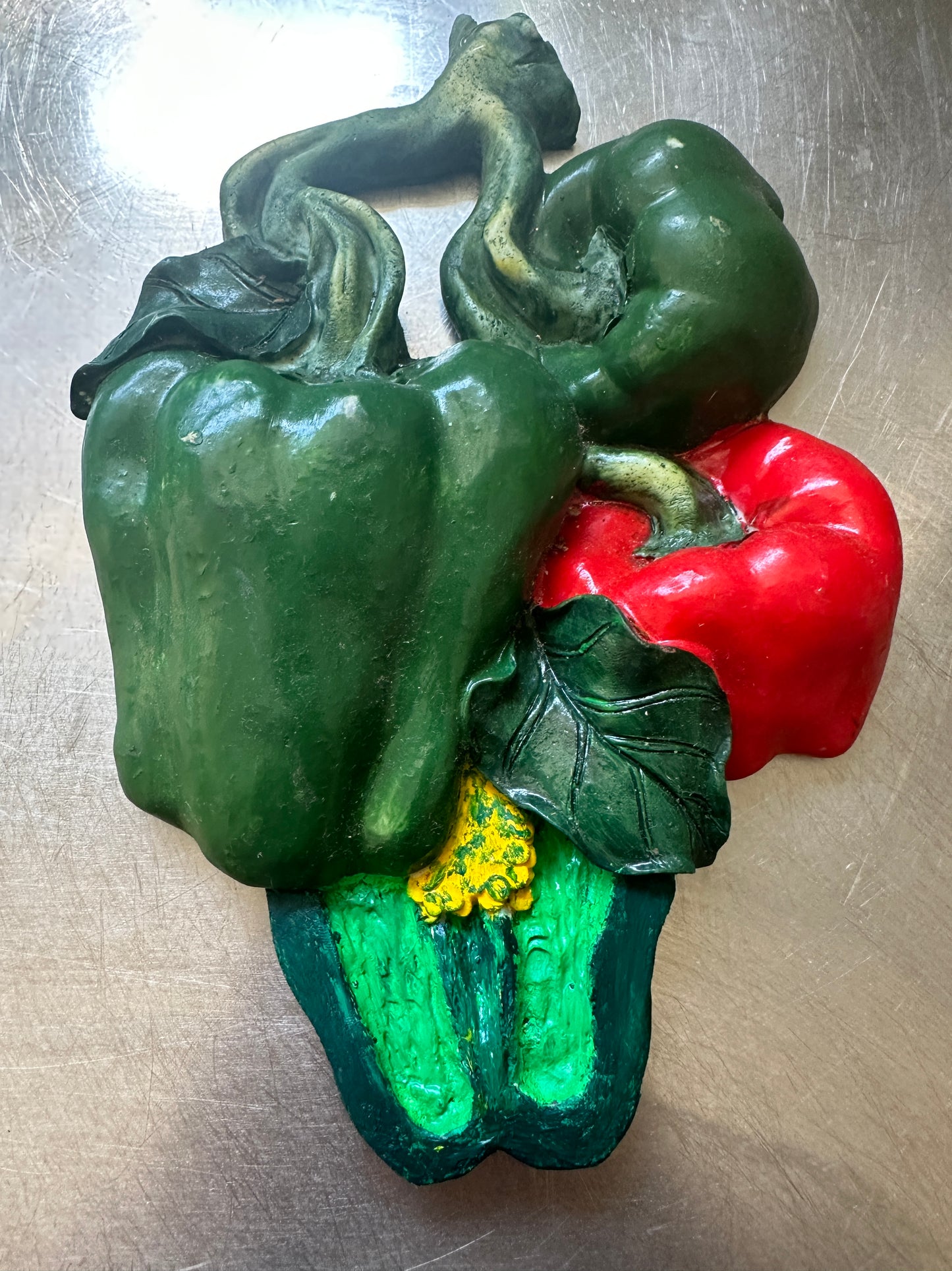 Vintage chalk ware bell pepper kitchen wall hanging